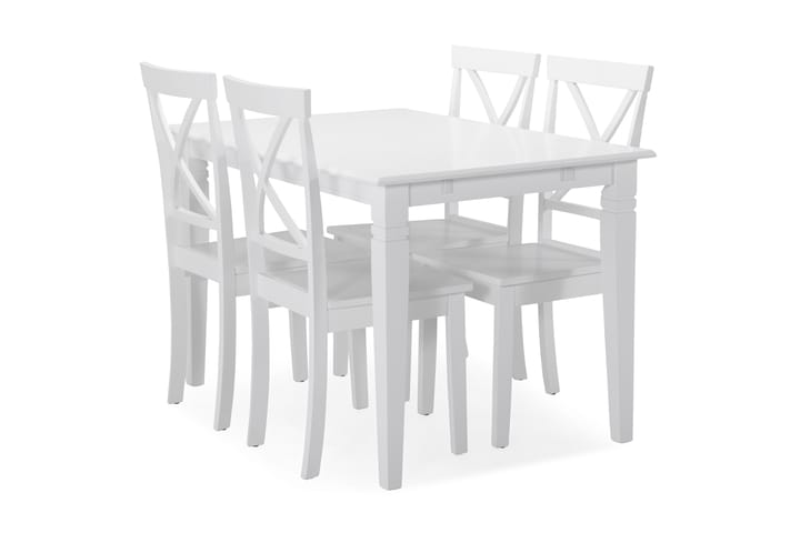 Ruokapöytä Twain 4 Nadica tuolia - Valkoinen - Ruokailuryhmä