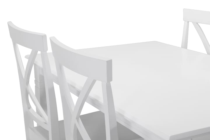 Ruokapöytä Twain 4 Nadica tuolia - Valkoinen - Ruokailuryhmä