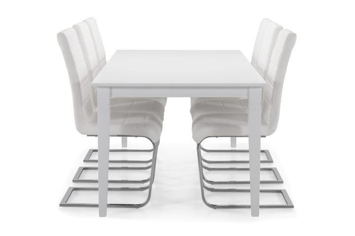 Ruokapöytä Twain 6 Jack tuolia - Valkoinen - Ruokailuryhmä