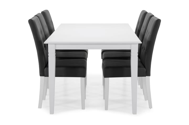 Ruokapöytä Twain 6 kpl Leo tuolia - Musta/Valkoinen - Ruokailuryhmä