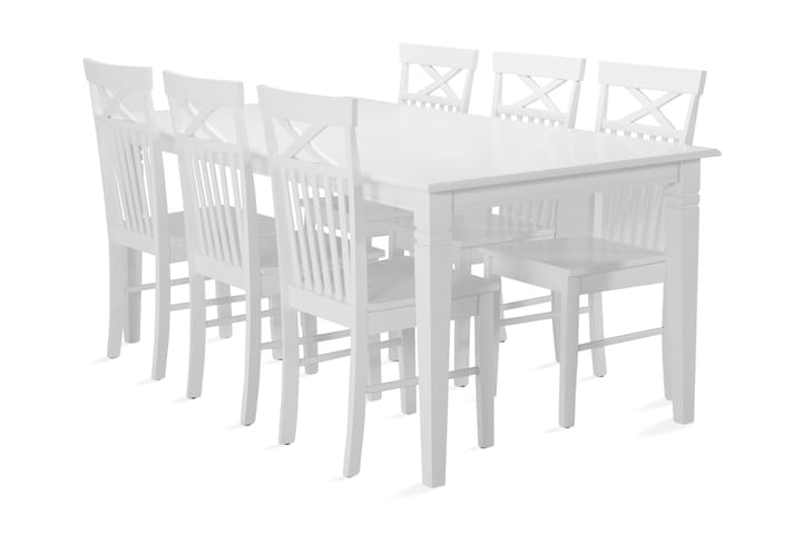 Ruokapöytä Twain 6 Matilda tuolia - Valkoinen - Ruokailuryhmä