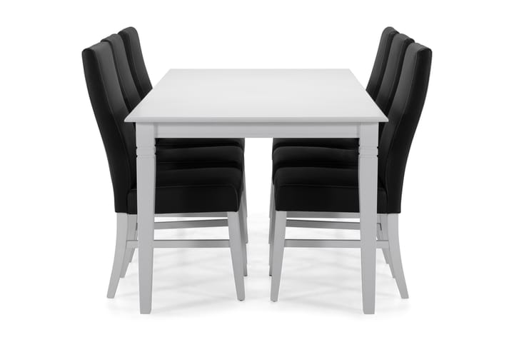 Ruokapöytä Twain 6 Max tuolia - Valkoinen/Musta - Ruokailuryhmä