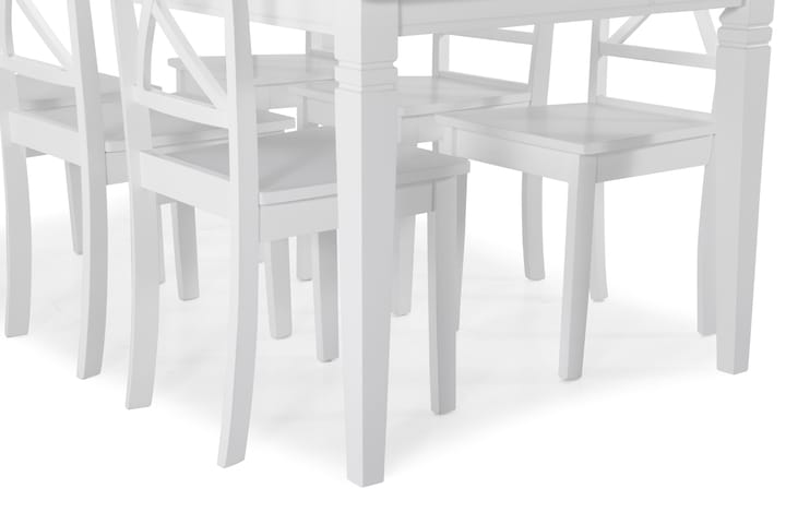 Ruokapöytä Twain 6 Nadica tuolia - Valkoinen - Ruokailuryhmä