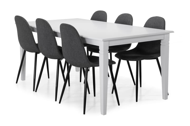 Ruokapöytä Twain 6 Naira tuolia - Harmaa/Musta - Ruokailuryhmä