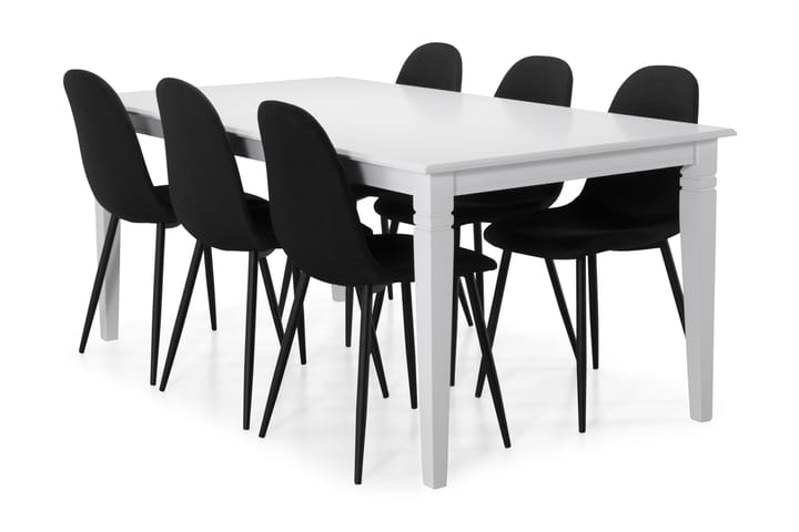 Ruokapöytä Twain 6 Naira tuolia - Musta - Ruokailuryhmä