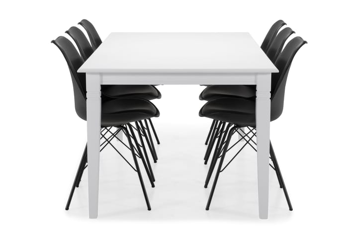 Ruokapöytä Twain 6 Scale tuolia - Musta - Ruokailuryhmä