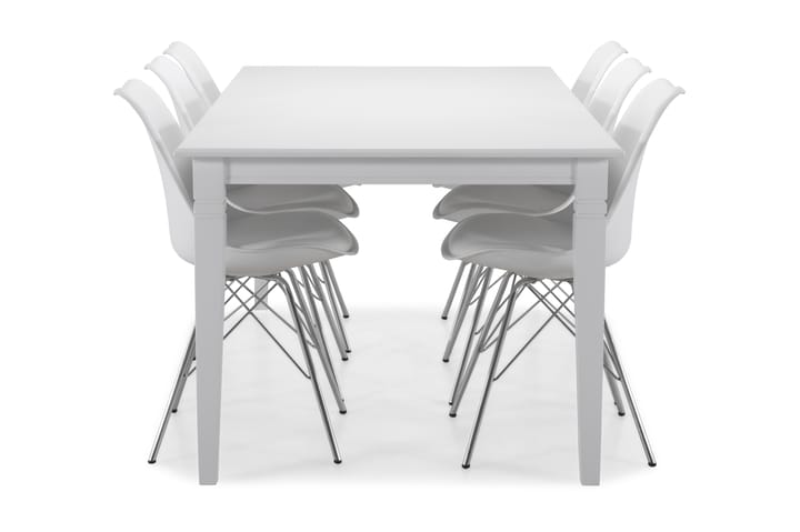 Ruokapöytä Twain 6 Scale tuolia - Valkoinen/Kromi - Ruokailuryhmä