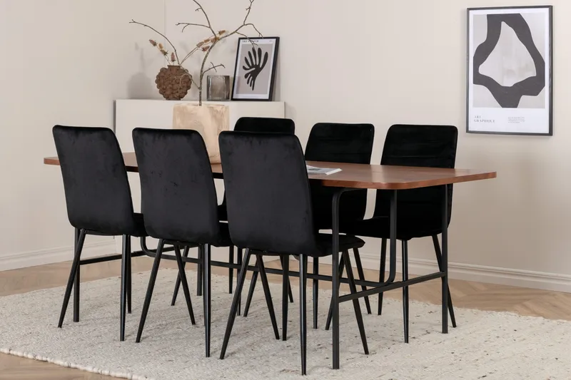 Ruokapöytä Uno 6 kpl Windu Lyx Ruokatuolia - Huonekalut - Pöytä & ruokailuryhmä - Ruokailuryhmä