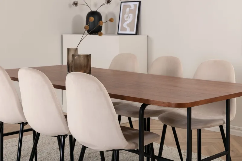 Ruokapöytä Uno 6 kpl Polar Ruokatuolia - Huonekalut - Pöytä & ruokailuryhmä - Ruokailuryhmä