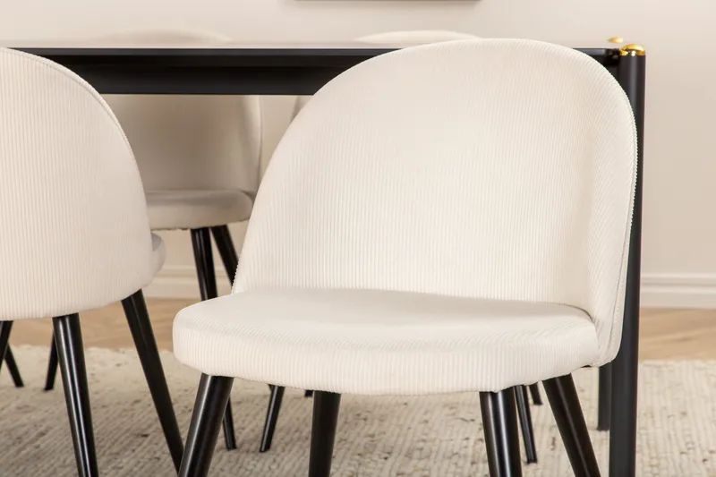 Ruokapöytä Pelle 6 kpl Velvet Ruokatuolia - Huonekalut - Pöytä & ruokailuryhmä - Ruokailuryhmä