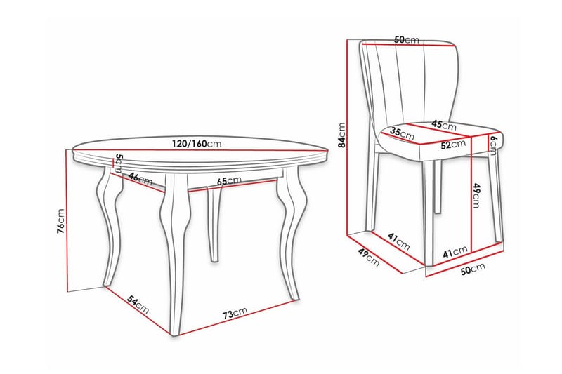 Ruokaryhmä Kendale - Huonekalut - Pöytä & ruokailuryhmä - Ruokailuryhmä
