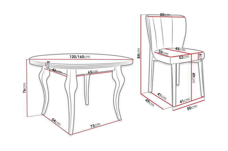Ruokaryhmä Kendale - Huonekalut - Pöytä & ruokailuryhmä - Ruokailuryhmä
