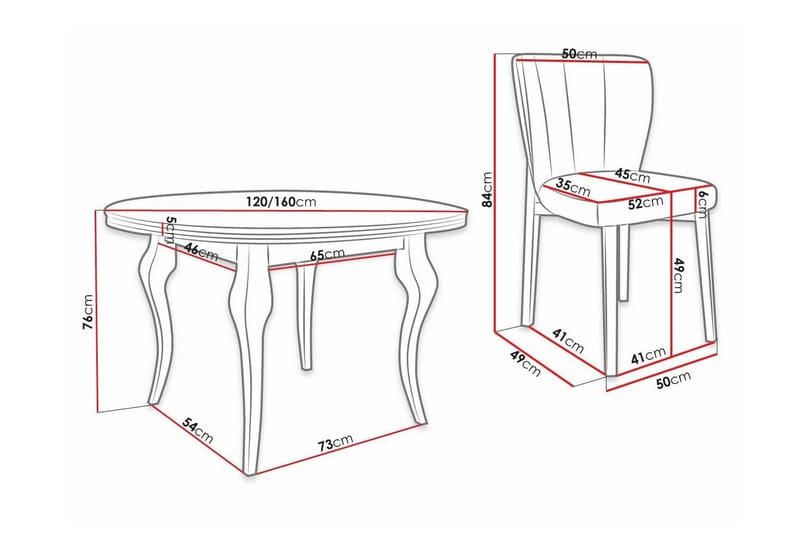 Ruokaryhmä Kendale - Huonekalut - Pöytä & ruokailuryhmä - Ruokailuryhmä