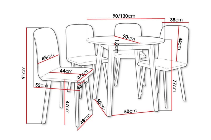 Ruokaryhmä Narberth - Huonekalut - Pöytä & ruokailuryhmä - Ruokailuryhmä