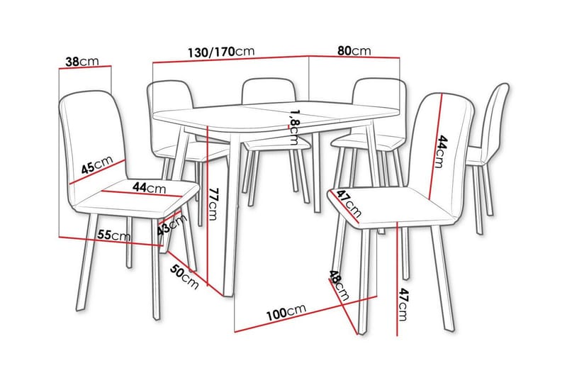 Ruokaryhmä Narberth - Huonekalut - Pöytä & ruokailuryhmä - Ruokailuryhmä
