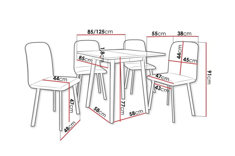 Ruokaryhmä Narberth - Huonekalut - Pöytä & ruokailuryhmä - Ruokailuryhmä