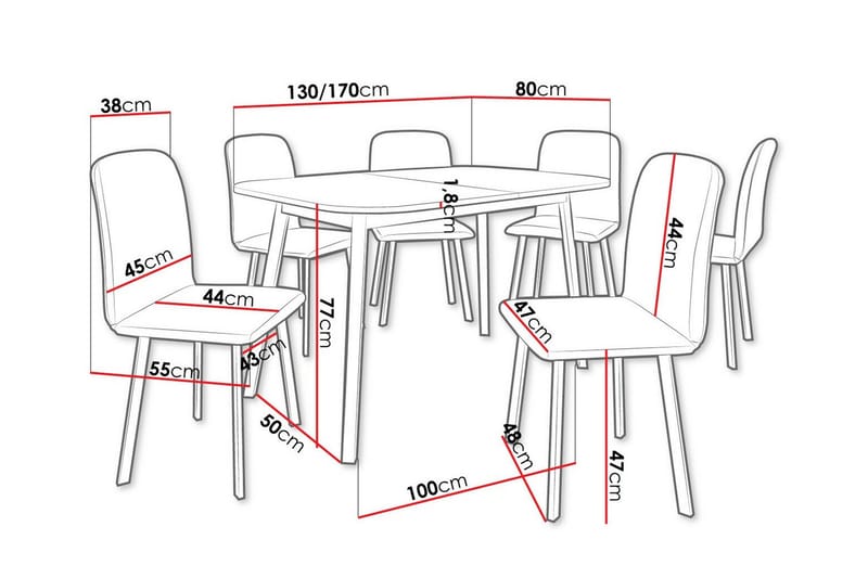 Ruokaryhmä Narberth - Huonekalut - Pöytä & ruokailuryhmä - Ruokailuryhmä