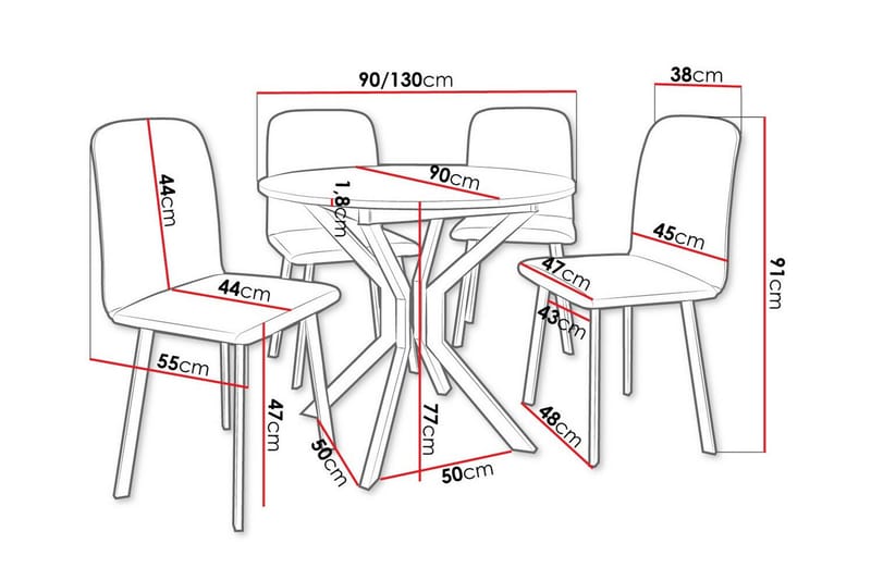 Ruokaryhmä Narberth - Huonekalut - Pöytä & ruokailuryhmä - Ruokailuryhmä