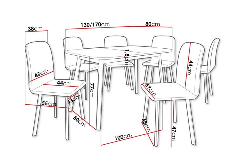 Ruokaryhmä Narberth - Huonekalut - Pöytä & ruokailuryhmä - Ruokailuryhmä