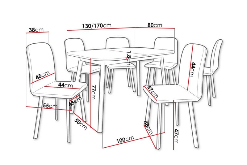 Ruokaryhmä Narberth - Huonekalut - Pöytä & ruokailuryhmä - Ruokailuryhmä
