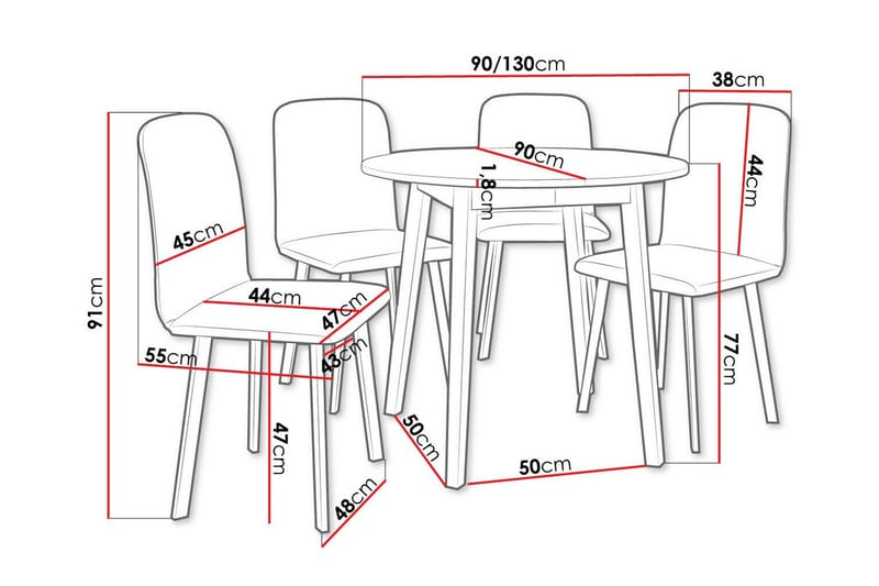 Ruokaryhmä Narberth - Huonekalut - Pöytä & ruokailuryhmä - Ruokailuryhmä