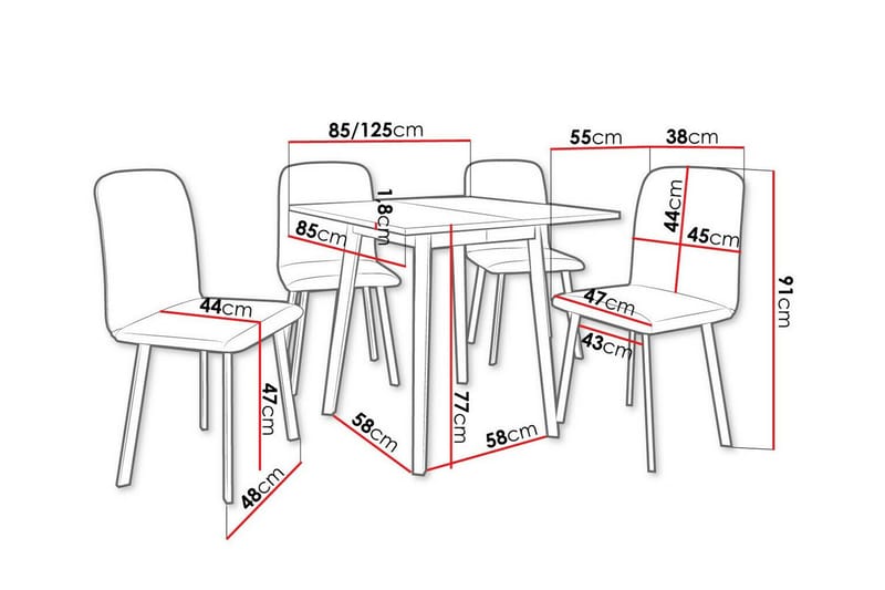 Ruokaryhmä Narberth - Huonekalut - Pöytä & ruokailuryhmä - Ruokailuryhmä