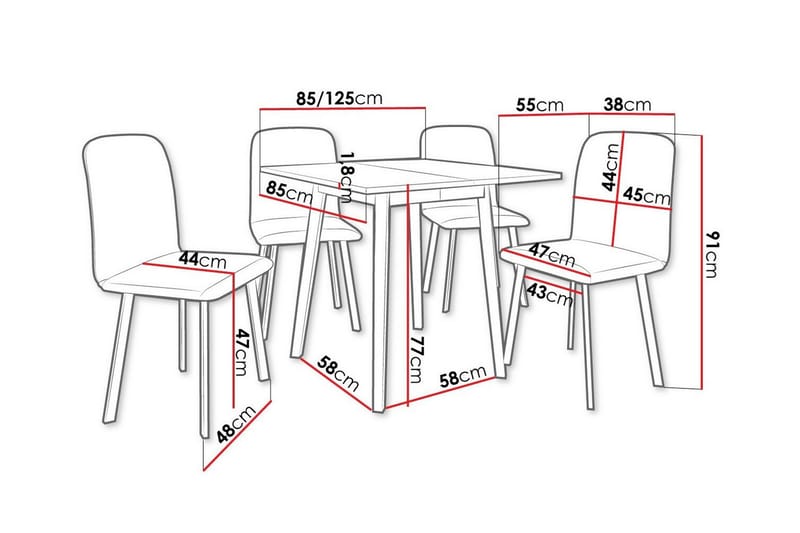 Ruokaryhmä Narberth - Huonekalut - Pöytä & ruokailuryhmä - Ruokailuryhmä