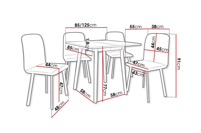 Ruokaryhmä Narberth - Huonekalut - Pöytä & ruokailuryhmä - Ruokailuryhmä