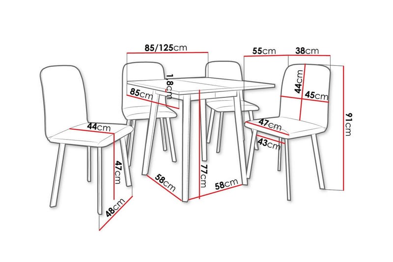 Ruokaryhmä Narberth - Huonekalut - Pöytä & ruokailuryhmä - Ruokailuryhmä