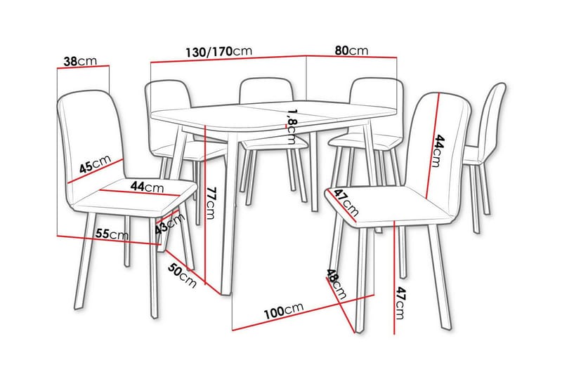 Ruokaryhmä Narberth - Huonekalut - Pöytä & ruokailuryhmä - Ruokailuryhmä