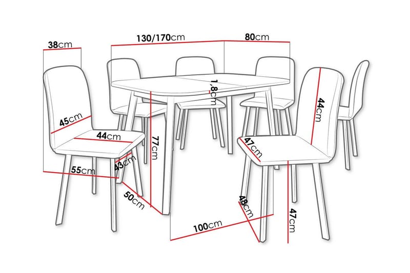 Ruokaryhmä Narberth - Huonekalut - Pöytä & ruokailuryhmä - Ruokailuryhmä