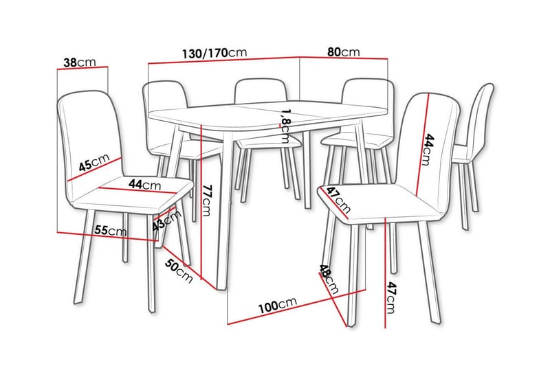 Ruokaryhmä Narberth - Huonekalut - Pöytä & ruokailuryhmä - Ruokailuryhmä