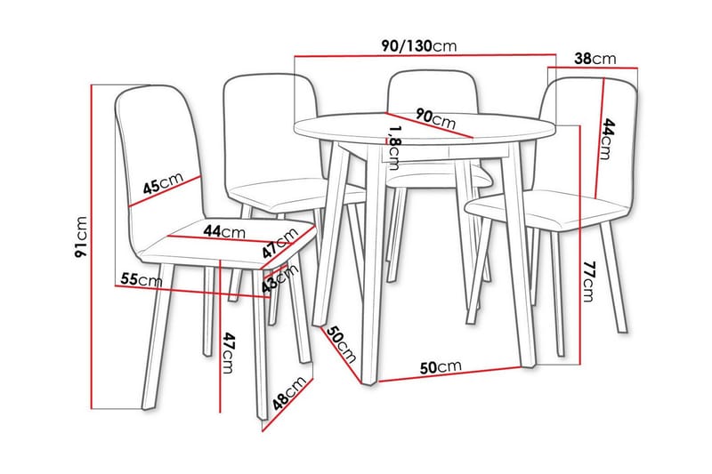 Ruokaryhmä Narberth - Huonekalut - Pöytä & ruokailuryhmä - Ruokailuryhmä
