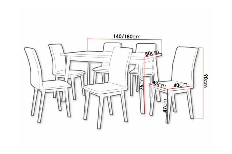 Ruokaryhmä Patrickswell - Huonekalut - Pöytä & ruokailuryhmä - Ruokailuryhmä