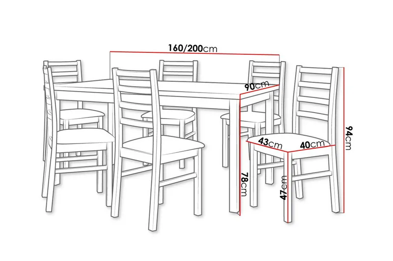 Ruokaryhmä Patrickswell - Huonekalut - Pöytä & ruokailuryhmä - Ruokailuryhmä