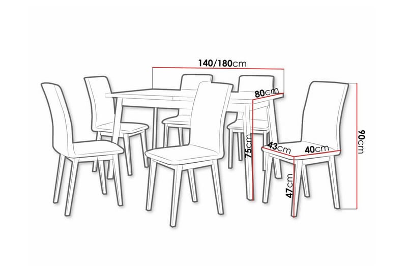 Ruokaryhmä Patrickswell - Huonekalut - Pöytä & ruokailuryhmä - Ruokailuryhmä