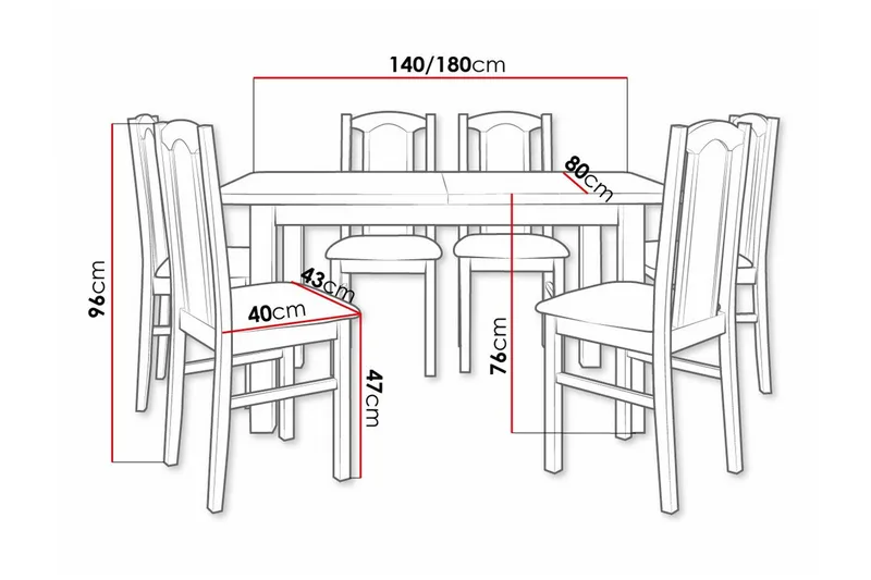 Ruokaryhmä Patrickswell - Huonekalut - Pöytä & ruokailuryhmä - Ruokailuryhmä