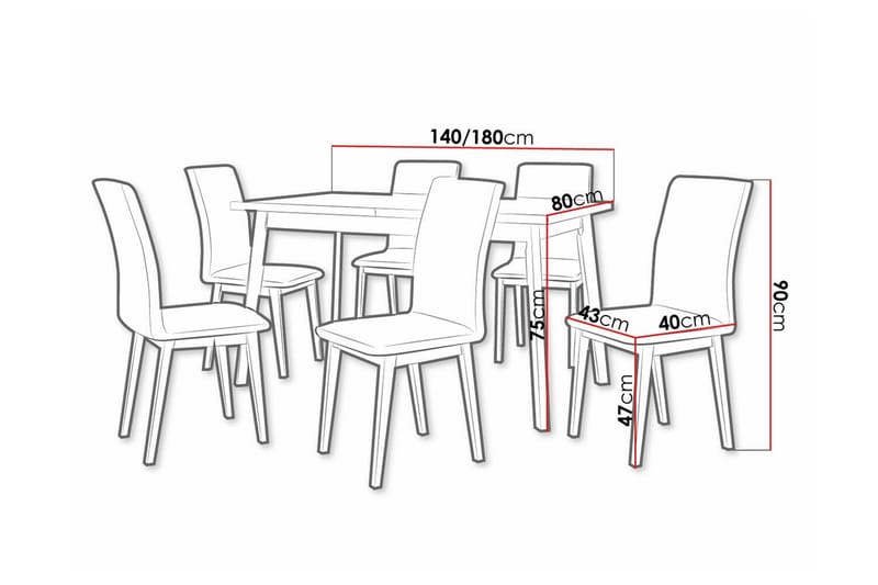 Ruokaryhmä Patrickswell - Huonekalut - Pöytä & ruokailuryhmä - Ruokailuryhmä