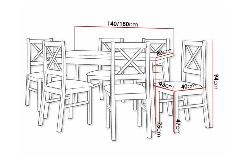 Ruokaryhmä Patrickswell - Huonekalut - Pöytä & ruokailuryhmä - Ruokailuryhmä