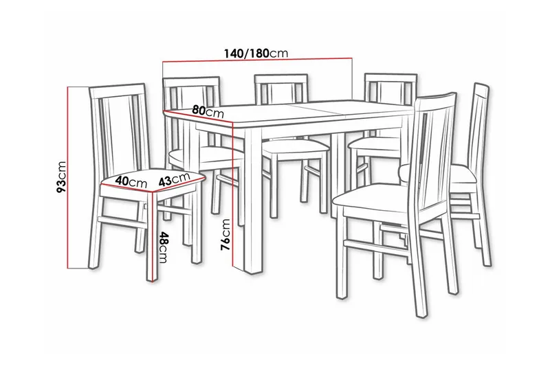 Ruokaryhmä Patrickswell - Huonekalut - Pöytä & ruokailuryhmä - Ruokailuryhmä