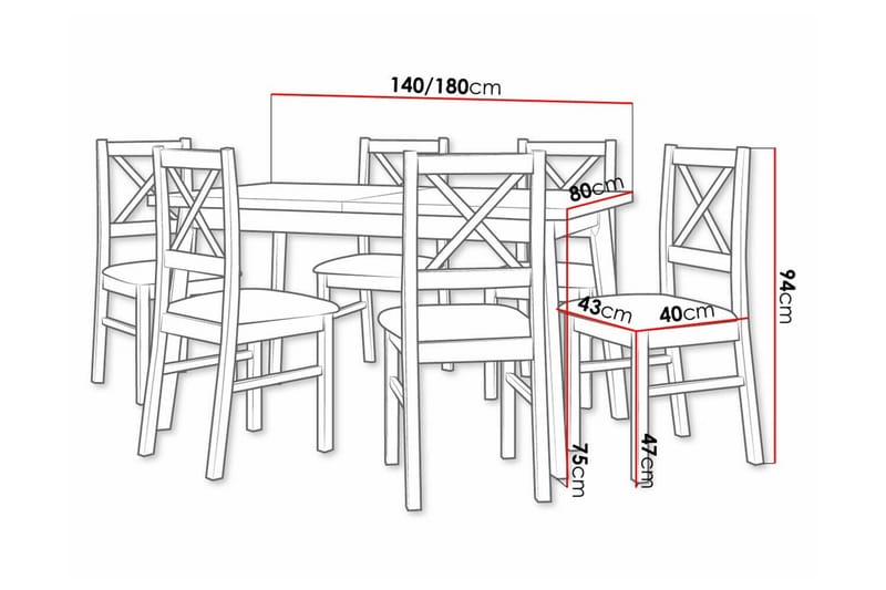 Ruokaryhmä Patrickswell - Huonekalut - Pöytä & ruokailuryhmä - Ruokailuryhmä