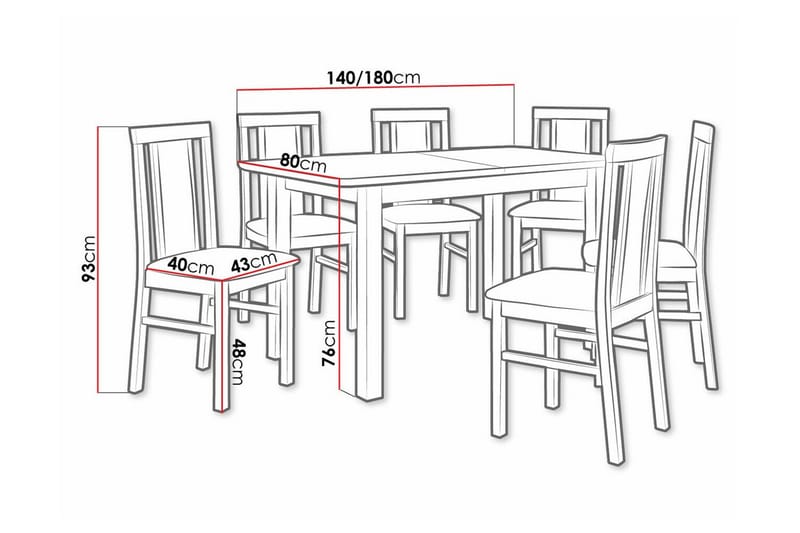 Ruokaryhmä Patrickswell - Huonekalut - Pöytä & ruokailuryhmä - Ruokailuryhmä