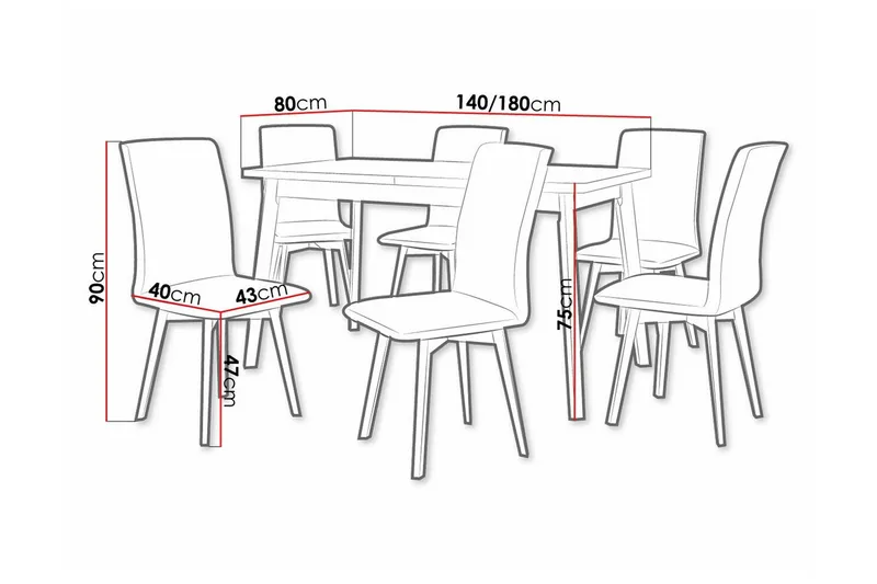 Ruokaryhmä Patrickswell - Huonekalut - Pöytä & ruokailuryhmä - Ruokailuryhmä