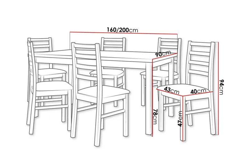 Ruokaryhmä Patrickswell - Huonekalut - Pöytä & ruokailuryhmä - Ruokailuryhmä
