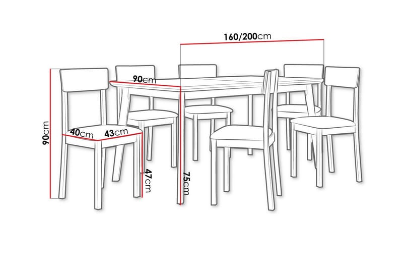 Ruokaryhmä Patrickswell - Huonekalut - Pöytä & ruokailuryhmä - Ruokailuryhmä