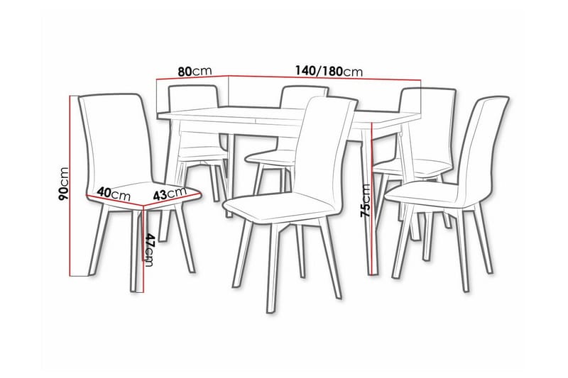 Ruokaryhmä Patrickswell - Huonekalut - Pöytä & ruokailuryhmä - Ruokailuryhmä