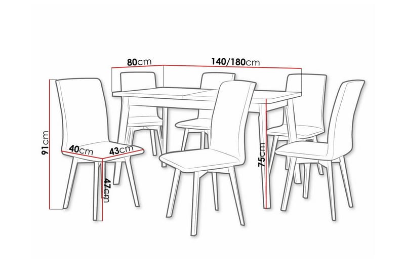Ruokaryhmä Patrickswell - Huonekalut - Pöytä & ruokailuryhmä - Ruokailuryhmä