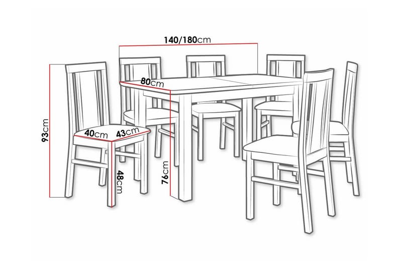 Ruokaryhmä Patrickswell - Huonekalut - Pöytä & ruokailuryhmä - Ruokailuryhmä