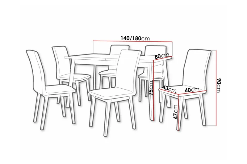 Ruokaryhmä Patrickswell - Huonekalut - Pöytä & ruokailuryhmä - Ruokailuryhmä
