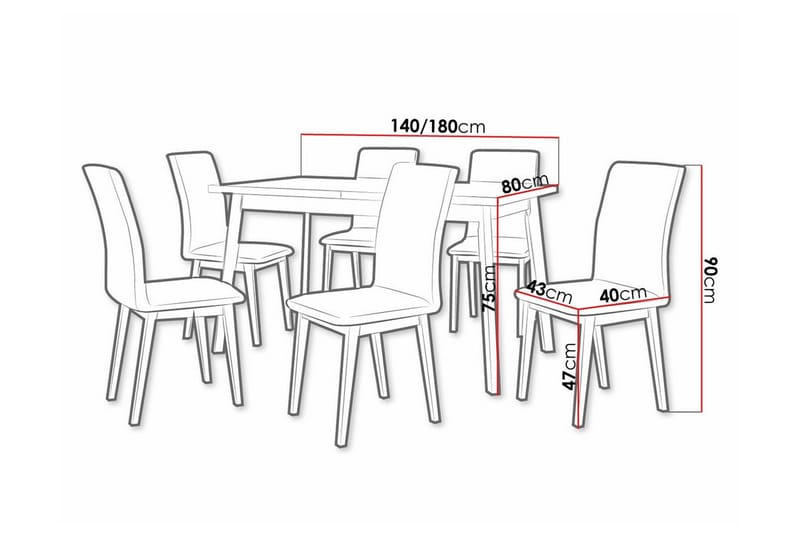 Ruokaryhmä Patrickswell - Huonekalut - Pöytä & ruokailuryhmä - Ruokailuryhmä